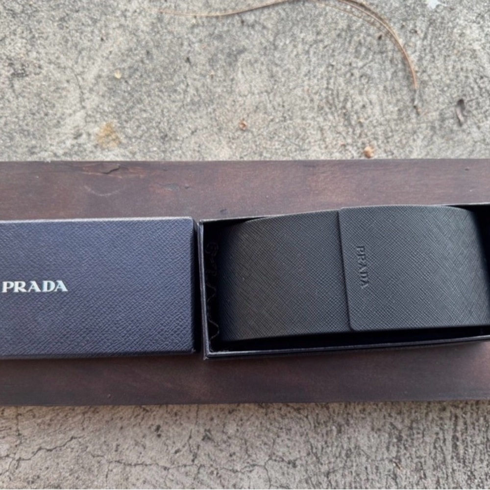 Prada Glossy Black Oval Sunglasses - Picture 5 of 5